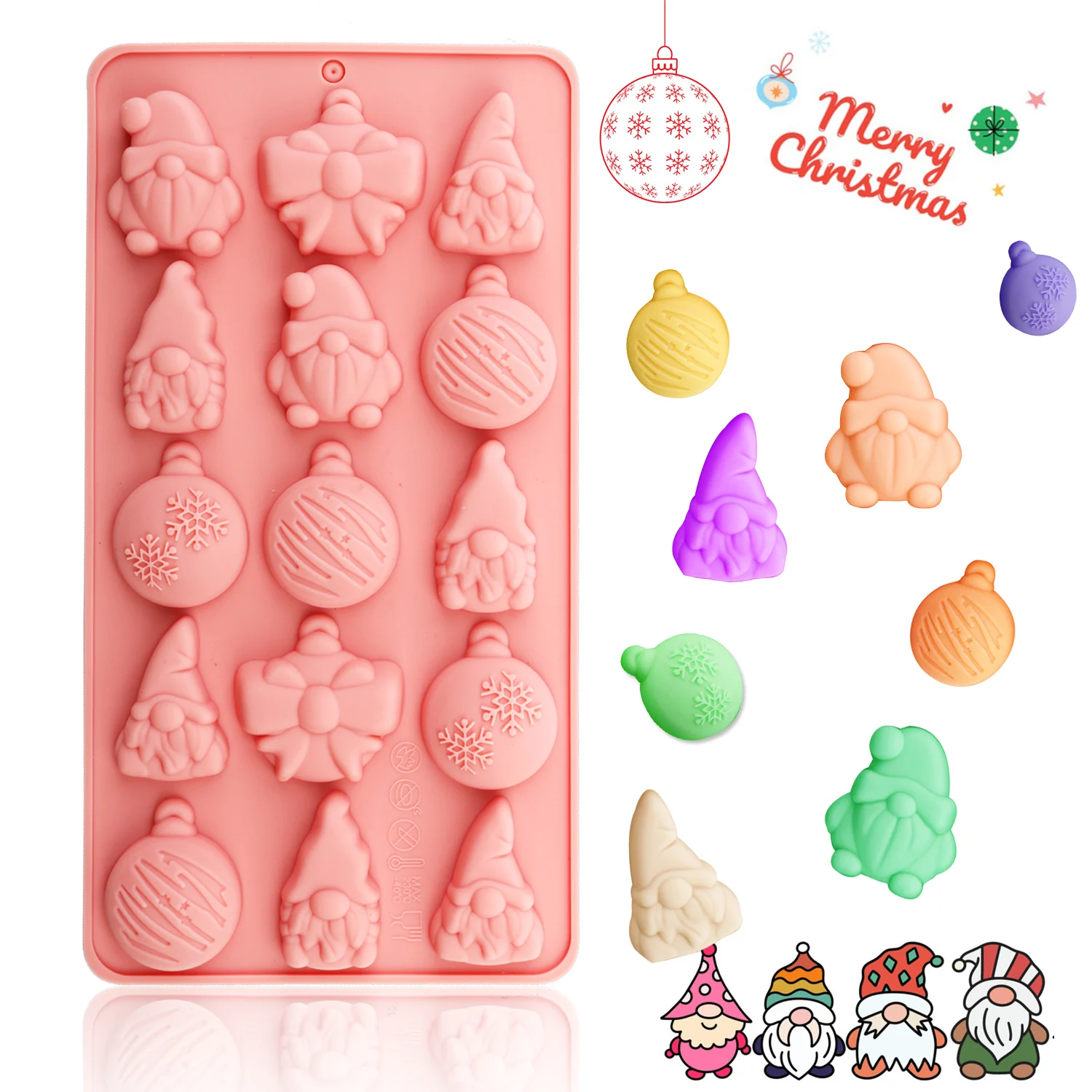 Christmas Silicone Molds for Cake, Chocolate, and Candy Making, Featuring Snowflakes, Christmas Trees, Santa Claus, and Snowman Shapes, DIY Baking Decorations, DIY Cake Baking Decorations
