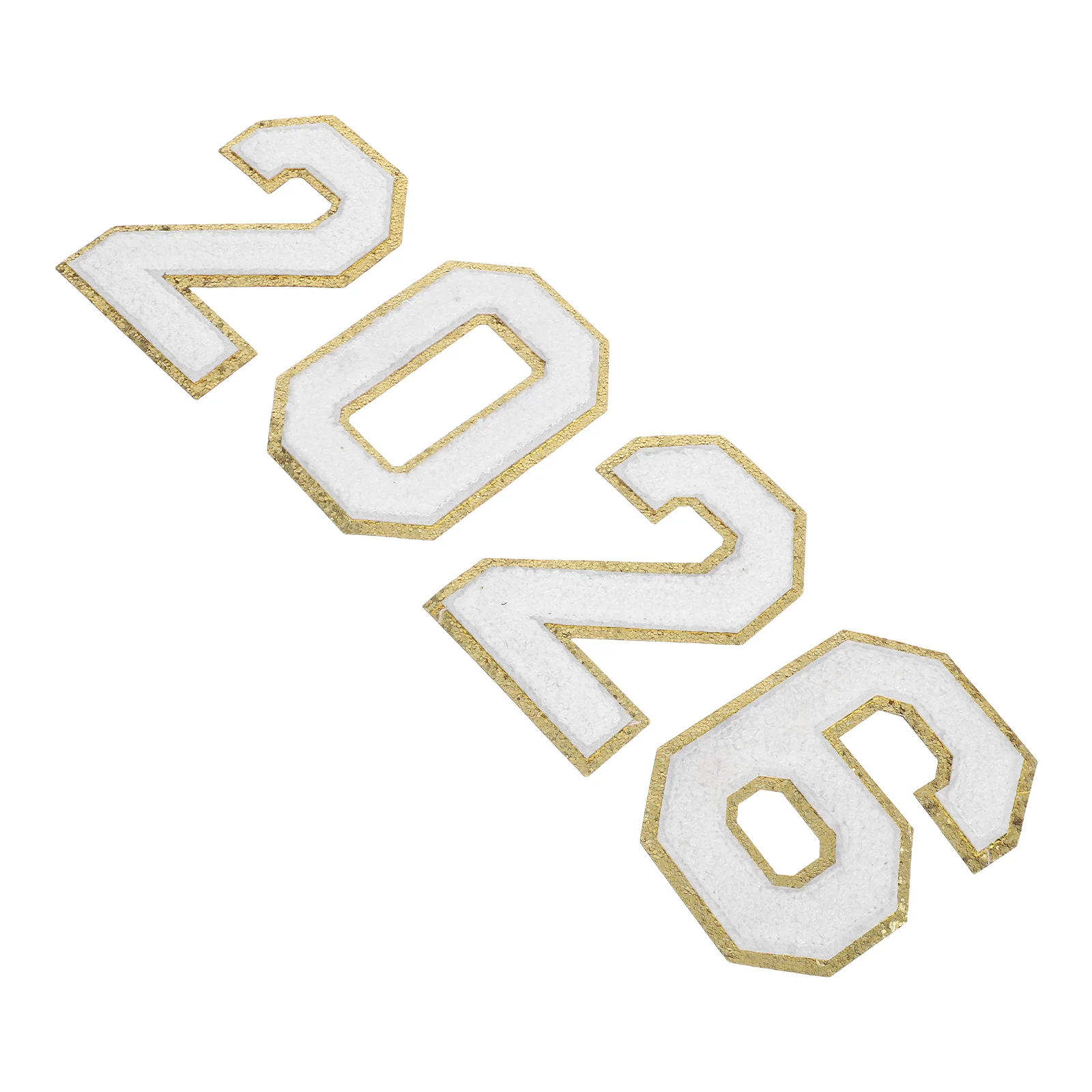 

4 Pcs Chenille Digital Fabric Stickers Graduation Iron-on Patches Embroidered Number