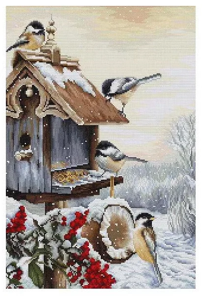 

Зимнее снежное птичье гнездо 18CT 16CT 14CT без печати, высококачественные наборы для вышивки крестом, искусство вышивки, рукоделие ручной работы, домашний декор