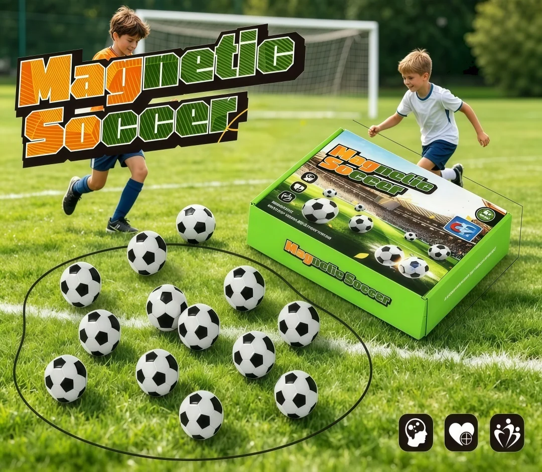 Magnetic Soccer Game Set,20Pcs Magnetic Footballs,Portable Storage Bag,Family Strategy Board Game,Educational Toy Gift for Kids