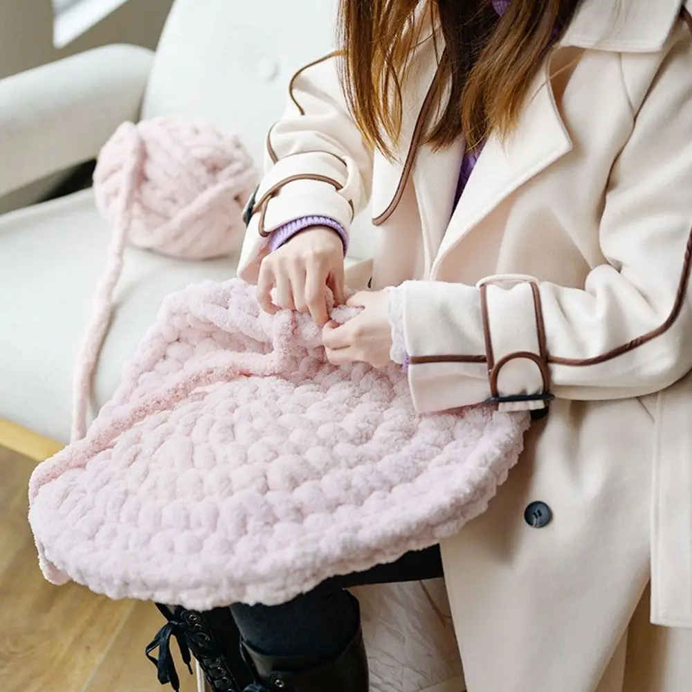 اليد الحياكة المنسوجة موضوع سلة بطانية السجاد غزل عملاق المخملية سميكة سوبر ضخمة مكتنزة الغزل DIY بها بنفسك بطانية متماسكة يدويا