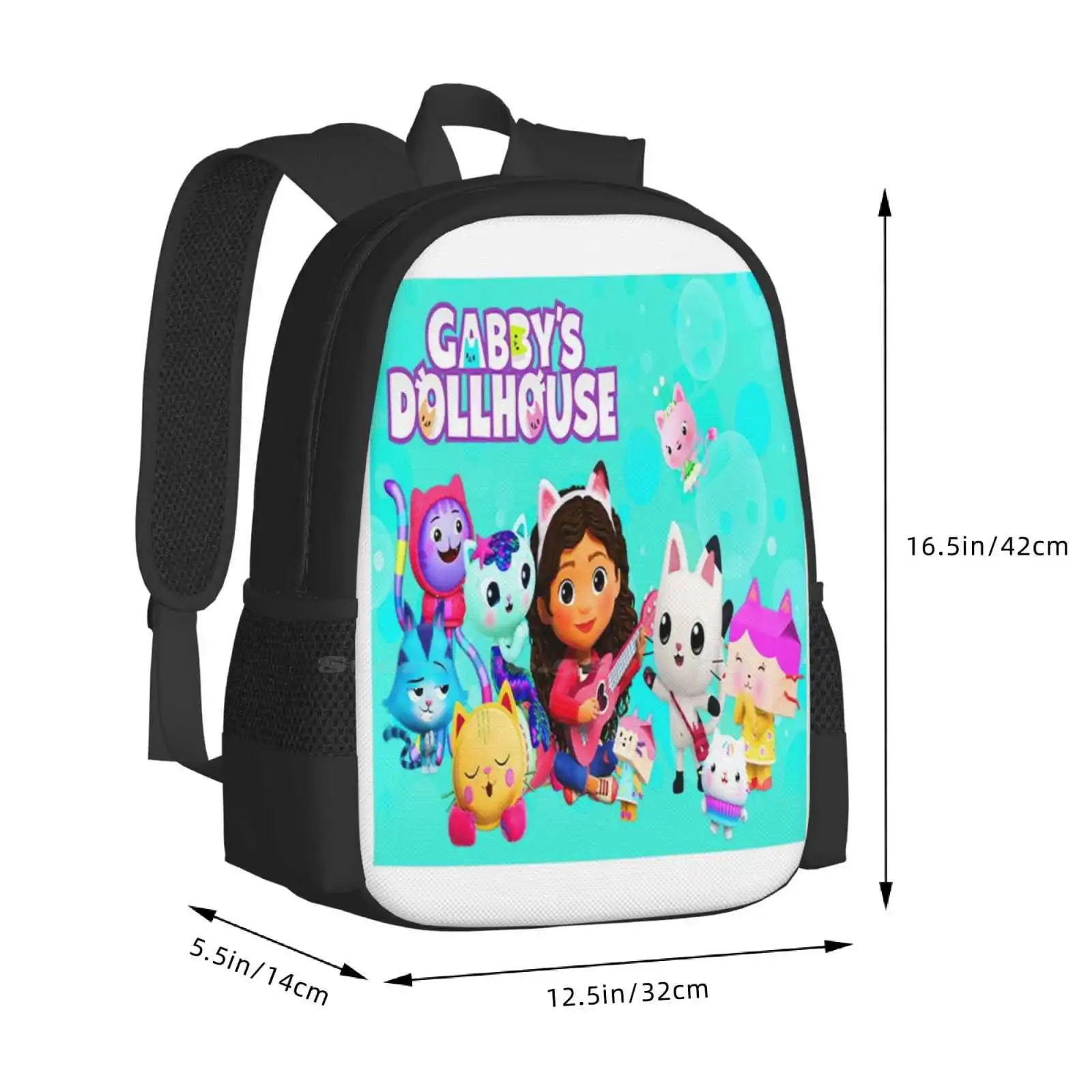 Gabby'S Dollhouse Characters Fashion Pattern Design, Travel Laptop School Backpack Bag, Gabbys Dollhouse Toys