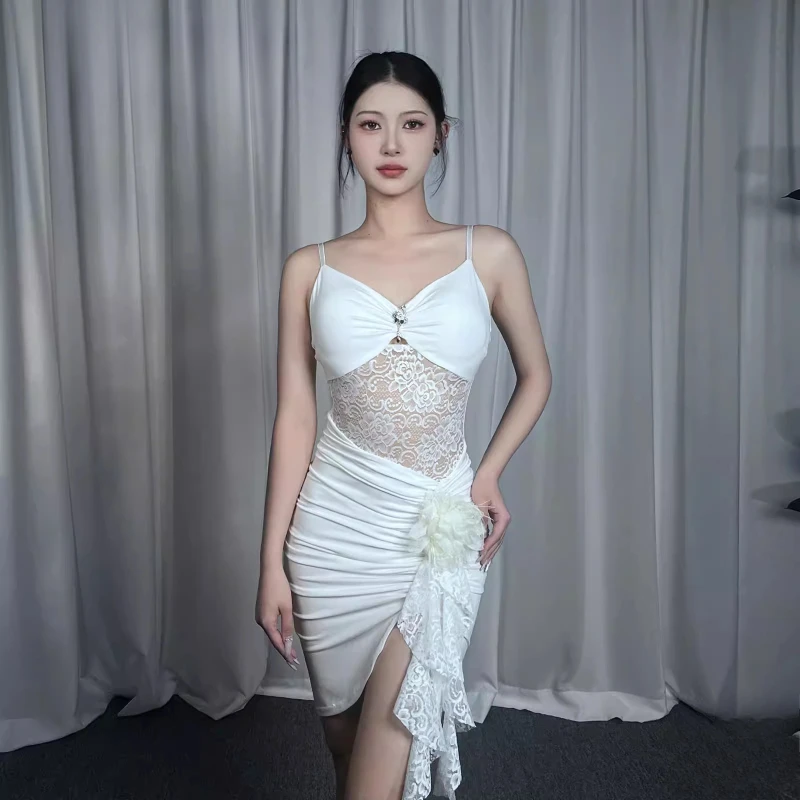 Nuevas faldas de baile modernas estándar nacional para niños, baile de salón, vals, baile Social, vestidos largos, disfraz de actuación de competición