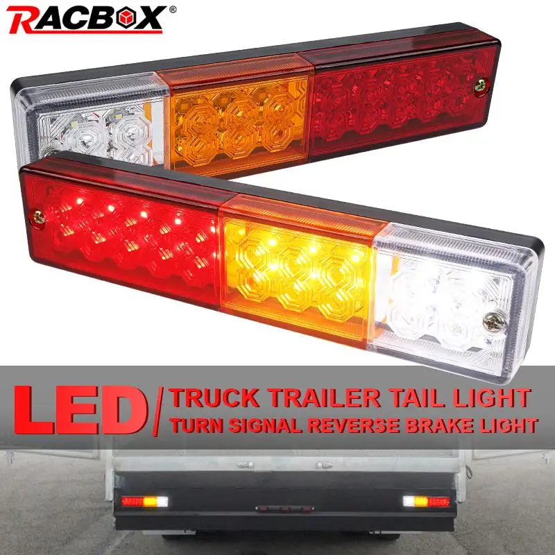 2pcs 12V 24V Car Tail Lights 20LED Brake Reverse Rear Turn Signal Stop Running Lamp Indicator Car Truck Trailer Caravan UTV ATV