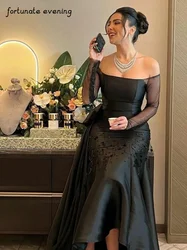 Fortunate Evening Elegant Vintage Sexy Mermaid Simple Black Beading Sequined Formal Occasion Prom Dresses Evening Party Gown