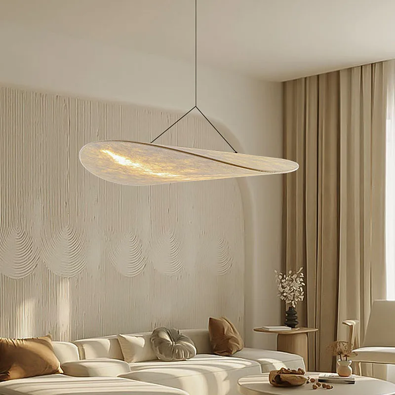 

Nordic Living Room Bedroom Dining Room Homestay Silk Hanging Lamp Retro Wabi-Sabi Style Hotel Japanese Chandelier