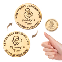 Funny Double Sided Artifact Coins for Mom and Dad, Cute Token, New Parents Gift, Flip Coin for Baby Shower, First Time