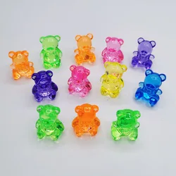 Camal 10pcs Colorful Acrylic Decorative Bear Shaped DIY Ornament Children's Amusement Park Child Cartoon Toy Gemstone Decoration