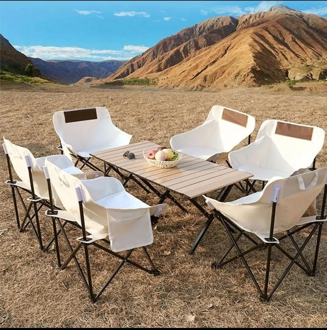 Folding table and chair set, portable folding chair, stall table, self-driving tour barbecue table, camping travel folding table