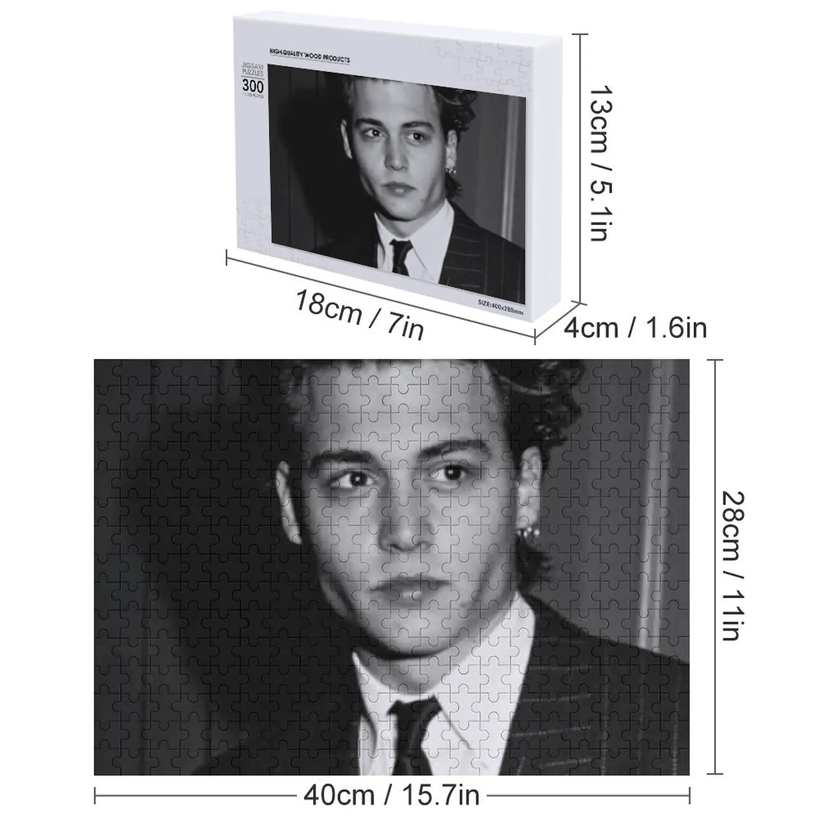 Young Depp Jigsaw Puzzle Wooden Compositions For Children Scale Motors Wood Photo Personalized Wood Animals Puzzle