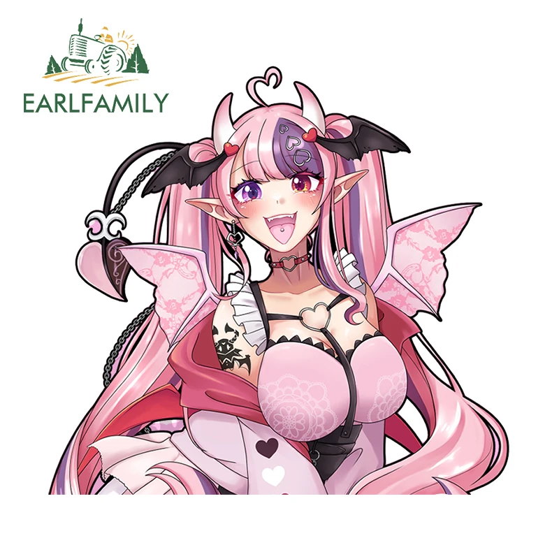 

EARLFAMILY 13cm × 12.1cm Lovely Hololive Ironmouse Car Stickers Beautiful Cartoon Style Decals Nice Waterproof Car Gadget Decor