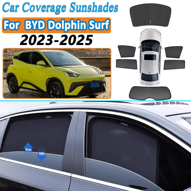 For BYD Dolphin Surf 2023 2024 2025 Mesh Sunshade Mesh Side Windows Sun Visor Anti-direct Privacy Curtain Cover Auto Accessories
