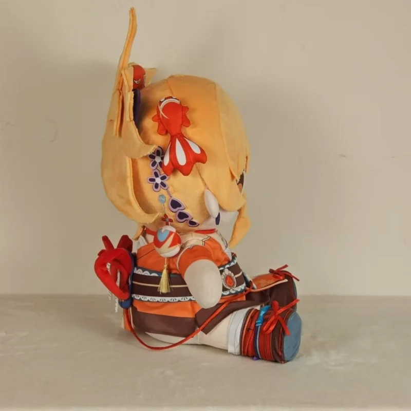 40CM Genshin Impact Naganohara Yoimiya poduszka do postawy siedzącej Cartoon bawełniana pluszowa lalka nadziewane zabawki pluszowy prezent rzuć poduszka