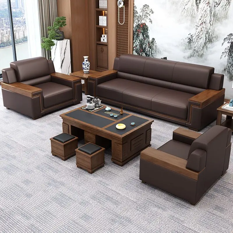 Office Sofa Chinese Business Reception General Manager President Office Sofa Coffee Table