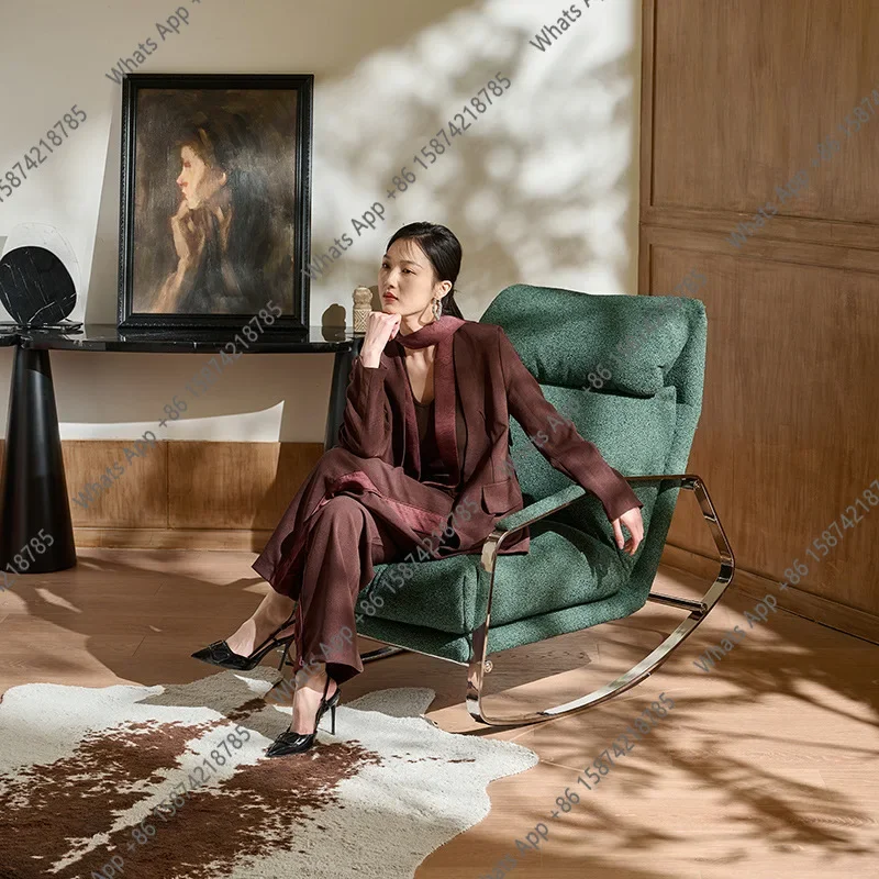 

46 Owen Leisure Rocking Chair Wabi Wind Blowing Rocking Chair Free Bedroom Living Room Leisure Lazy Sofa Rocking Chair