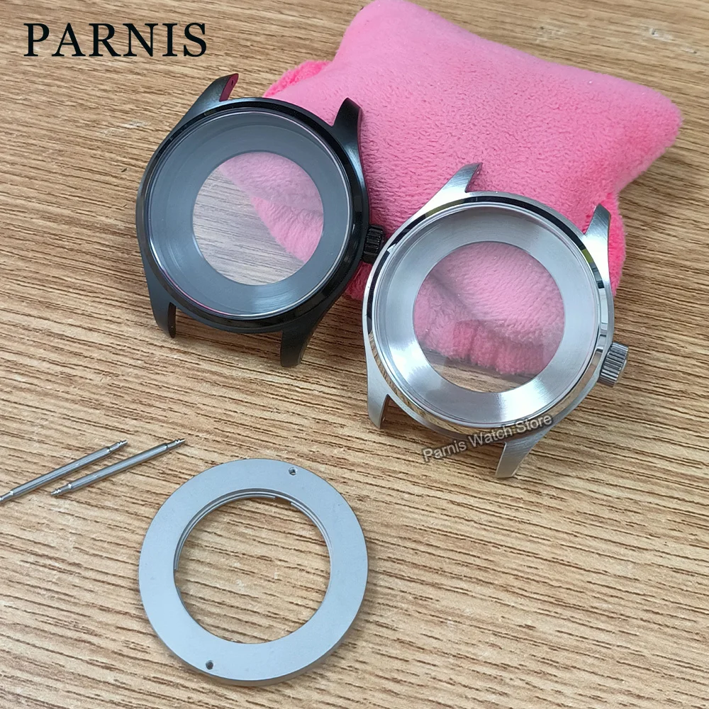 Parnis 44mm Sapphire Crysta Stainless Steel 5ATM Wristwatch Case Fit for Miyota 8215 821A 8205 Mingzhu 2813 Automatic Movement