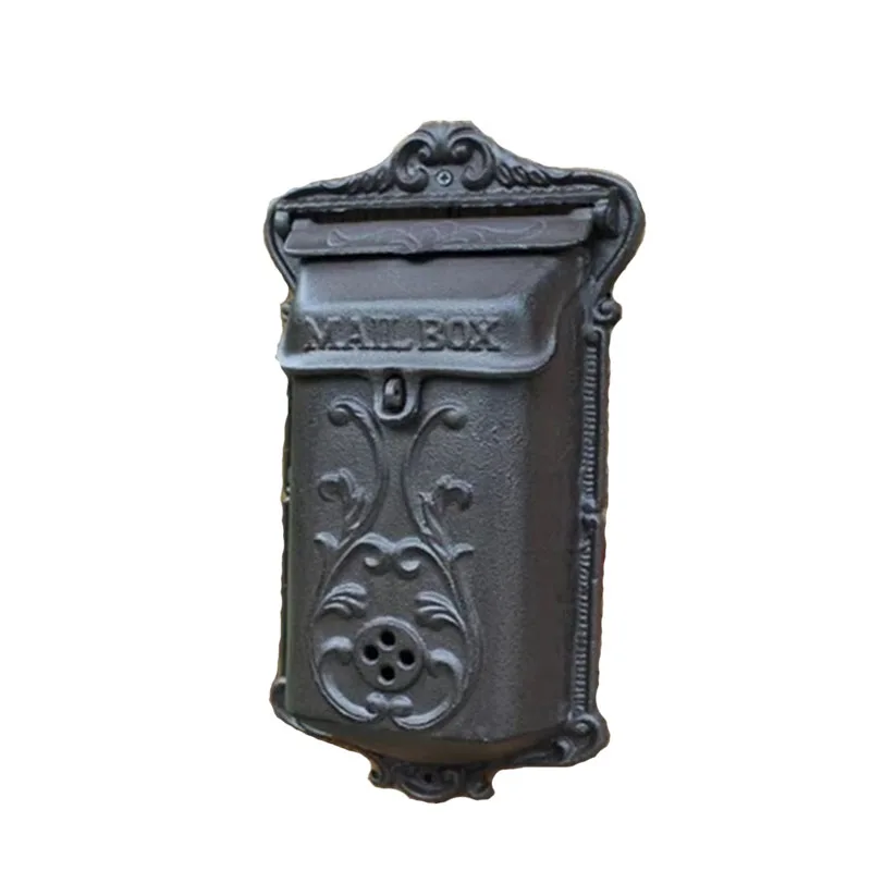 Retro Style Waterproof Mailbox, Postbox, Post Cse Box, Cast Iron, Vintage, Pastoral, Wall Mounted, Newspaper Letter, Home