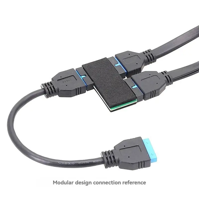 AED6-USB 3.0 19Pin HUB With Chip Modular Cable Design Motherboard Data Extension Cable