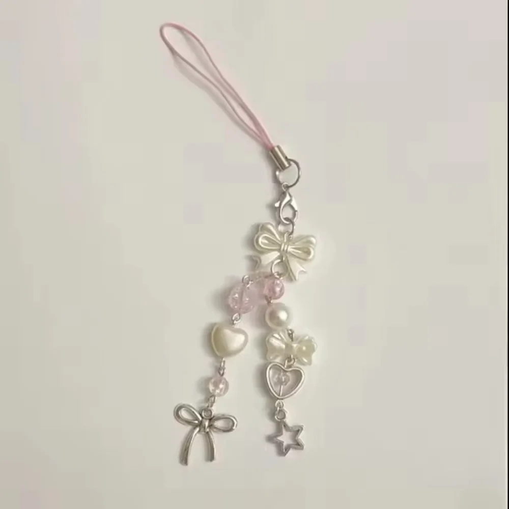 Pendentif perlé, chaîne de téléphone à la mode, porte-clés, sangle de téléphone portable, breloques décoratives perlées pour sac à main, porte-clés de téléphone portable