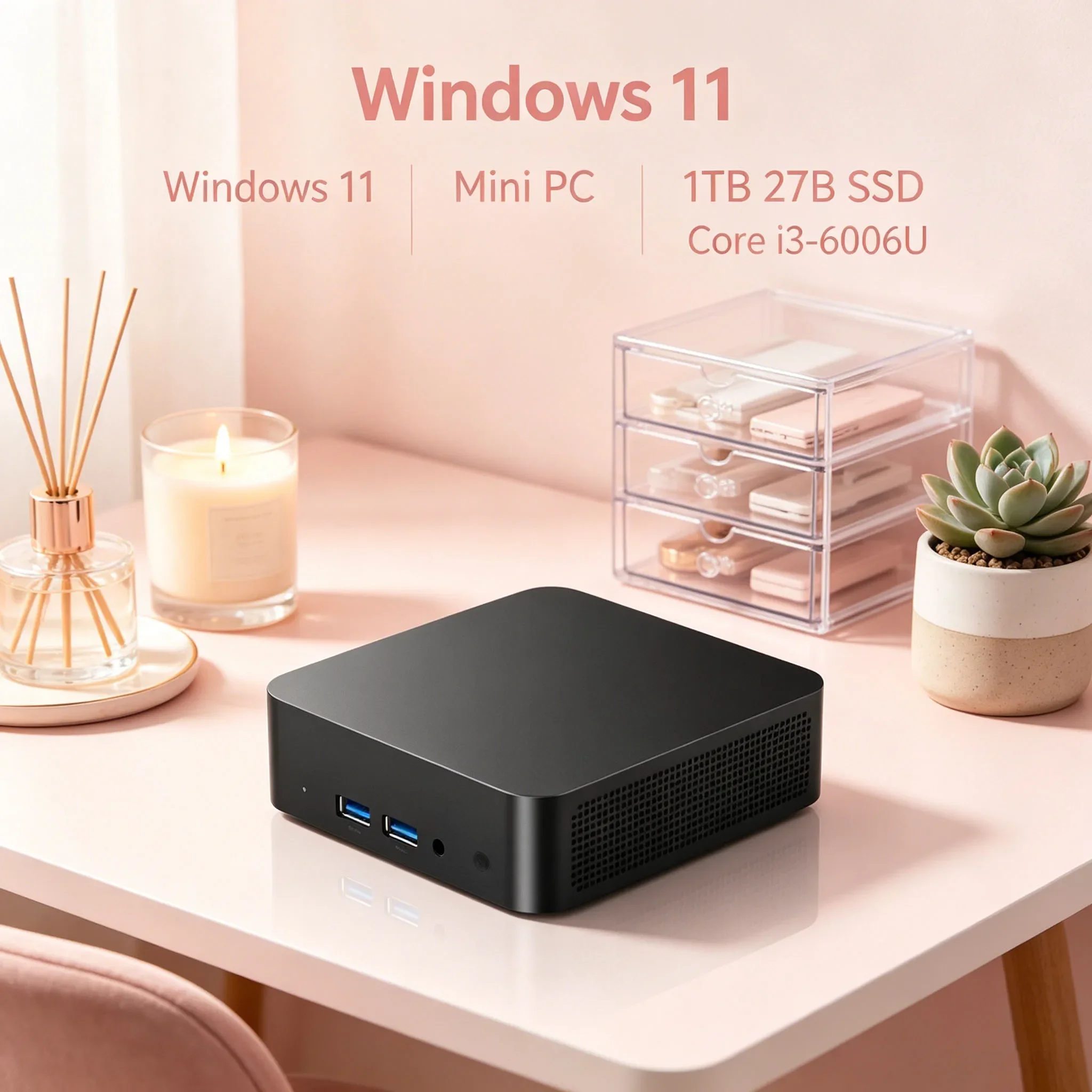 Low-cost Mini Gaming PC Core i3 6006U Windows 11 Pro 32GB RAM 1TB/2TB SSD BT5.2 WiFi6 4K HD Office Device 3 Years Warranty