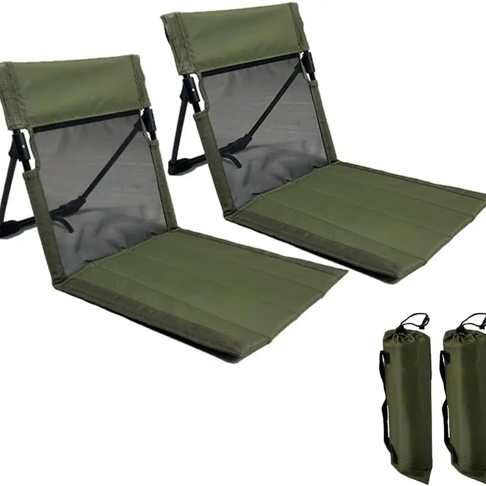 

2 Pack Foldable Camping Chairs with Mesh Backrest,Ultra-Light Portable Beach Chairs with Carry Bag for Sunbathing Swimming Pools