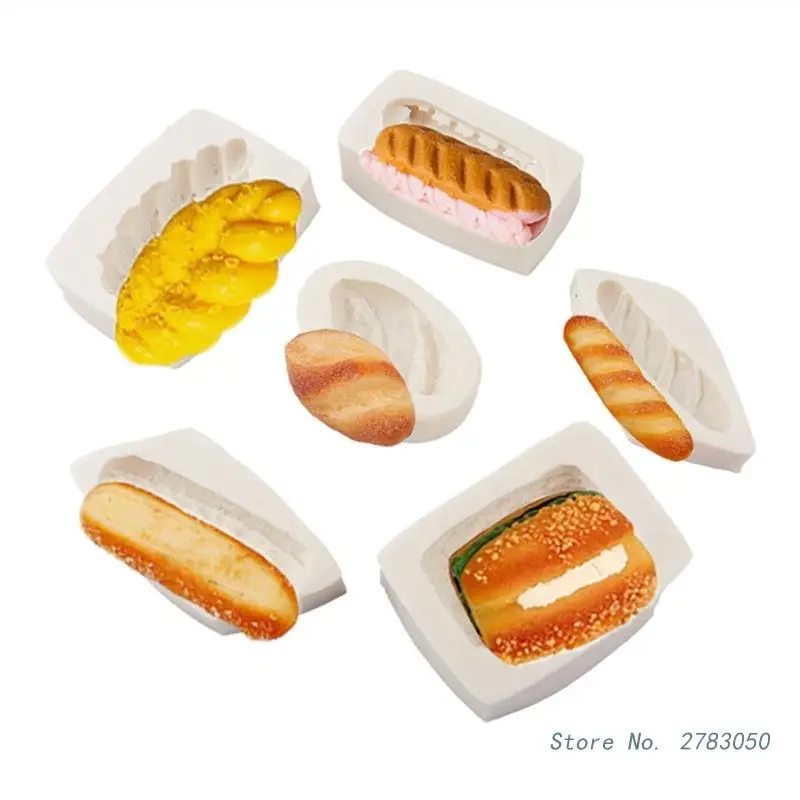 Simulation Food Bread Biscuit Cake Mold Baking Silicone Mold DIY Waffle Aroma Candle Mold Cake Decoration Accessory