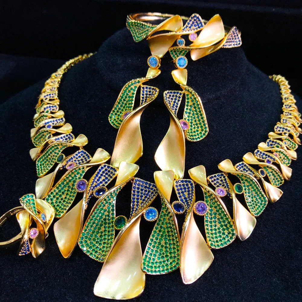 

Kellybola Luxury Necklace Bangle Earrings Ring 4 PCS For Noble Women African Dubai Bridal Jewelry Sets Wedding Noble Set