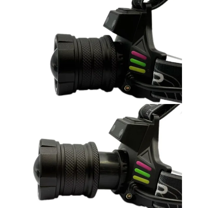 Induction high brightness remote head-mounted flashlight outdoor night fishing light rechargeable zoom strong headlight