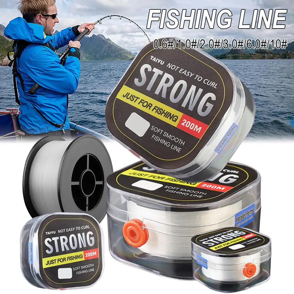 200M Fishing Line Strong Flexible Resistance High Tensile Strength Fishing Line Nylon Silk Tackle Fishing Accessory T4W7