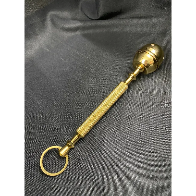 Gold-plated copper, sprinkler, solid handle.