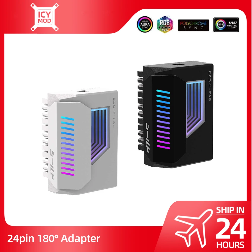 ตัวแปลง24PIN เมนบอร์ดอะแดปเตอร์ ATX3.1 180องศาสีดำ/ขาว5V ตัวเชื่อมต่อ argh 3PIN อะแดปเตอร์แปลงไฟตัวผู้