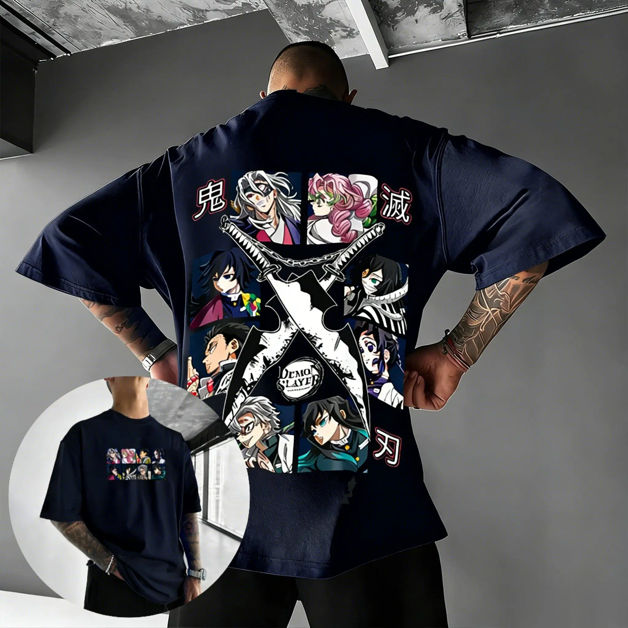 

Футболка с рисунком аниме «Убийца демонов», мужская и женская футболка с коротким рукавом, негабаритный повседневный топ, уличная одежда Y2k, одежда 2026, новинка лета, унисекс