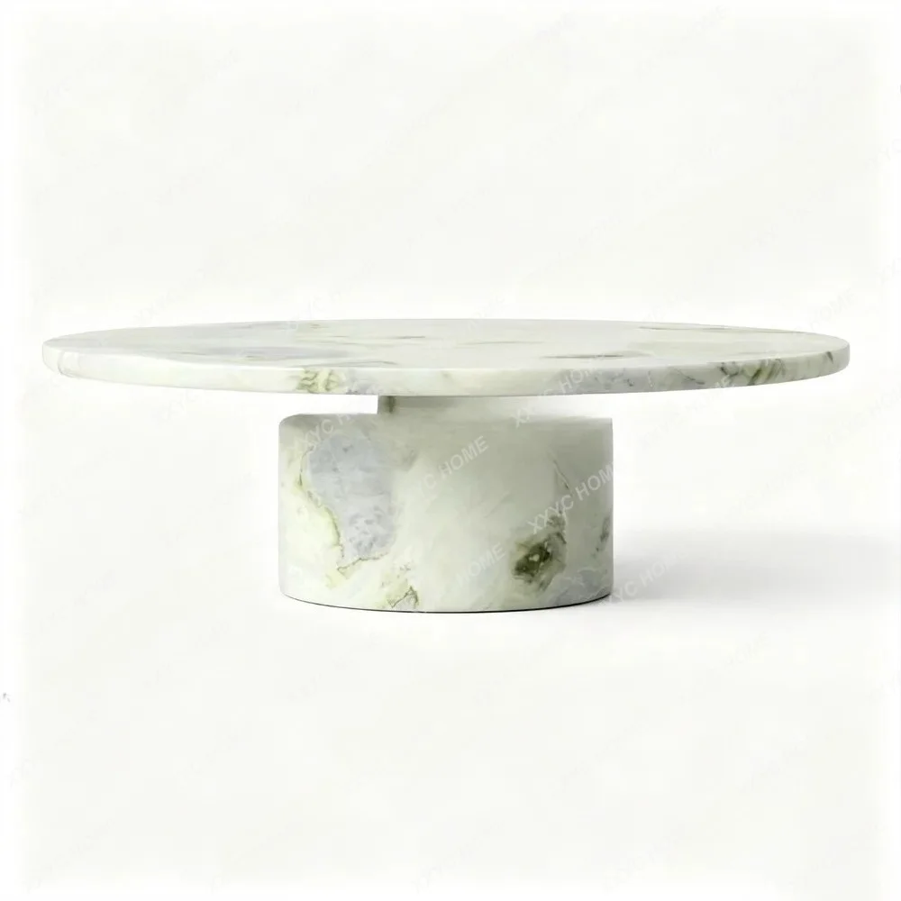 Light luxury high-grade natural marble round coffee table living room coffee table  tea table