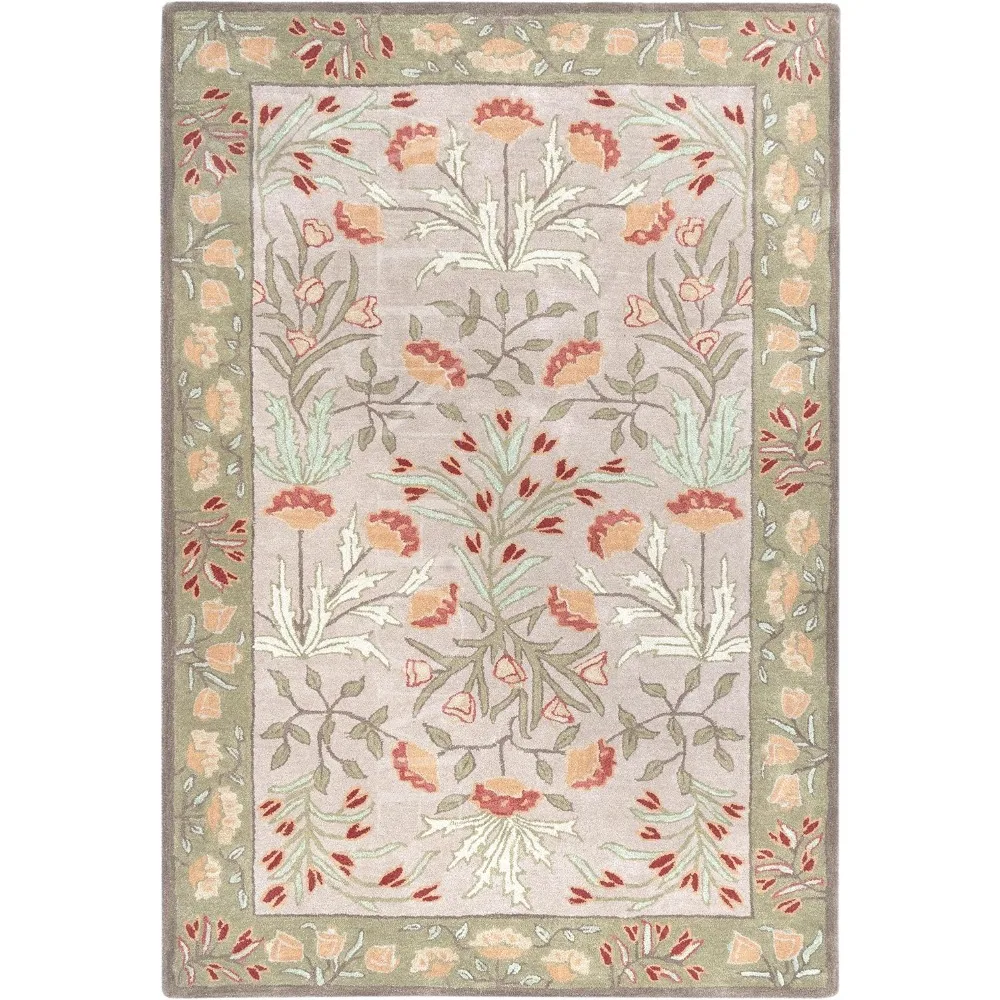 Традиционный шерстяной ковер — элегантный бежевый ковер для гостиной, спальни, столовой