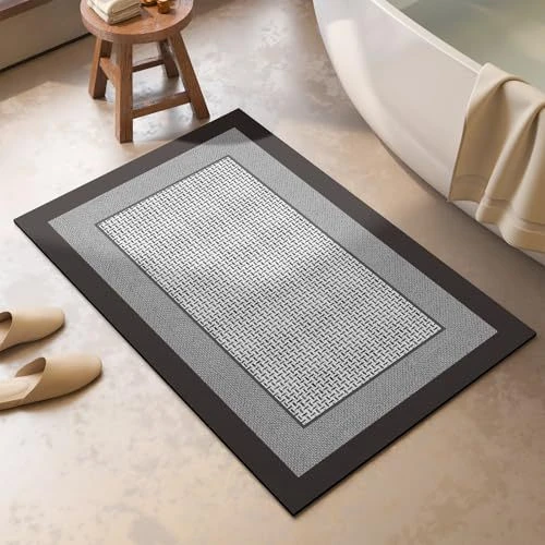 

Diatomite Bathroom Mat, Super Absorbent Non-Slip Quick-Dry Floor Mat For Shower, Toilet, Restroom, Kitchen Sink, Door Entry