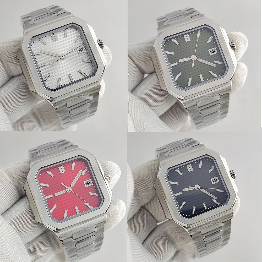 

38MM Mechanical Square Steel Men's Watch Automatic Mechanical NH35 Date Gift