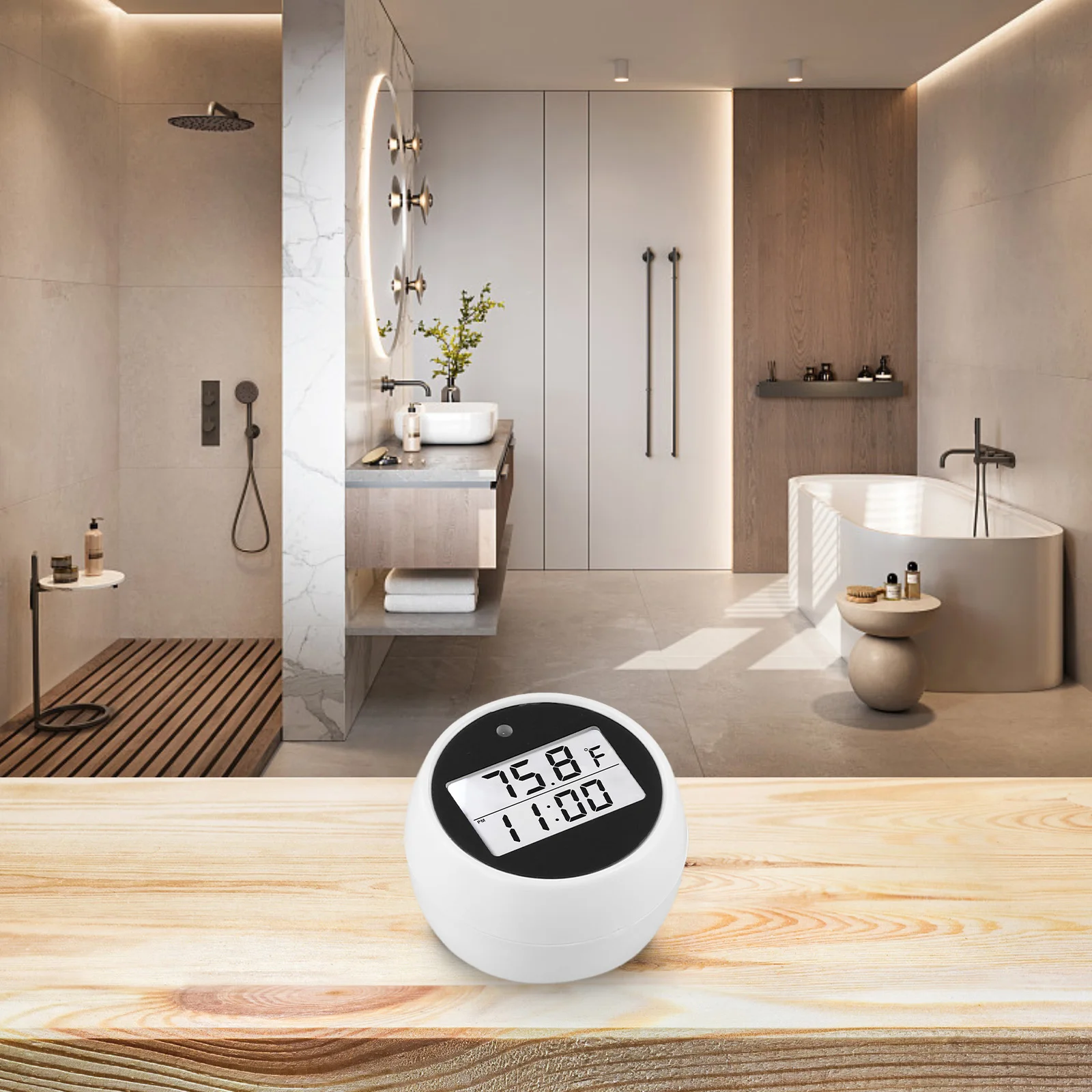 Home Fitness Use 4*4*3.5cm Floating Water Thermometer Automatic Ice Bath Water Thermometer Alarm Flashing Feature