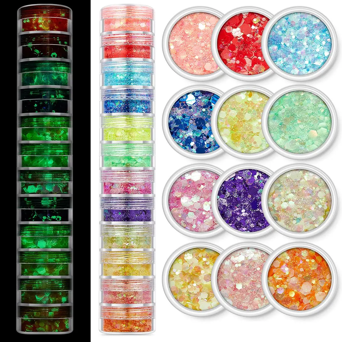 12 Colors Glow In The Dark Glitters Fillers Luminous Sequins For DIY Epoxy Resin Mold Nail Art Crafts Resin Filling Decoration