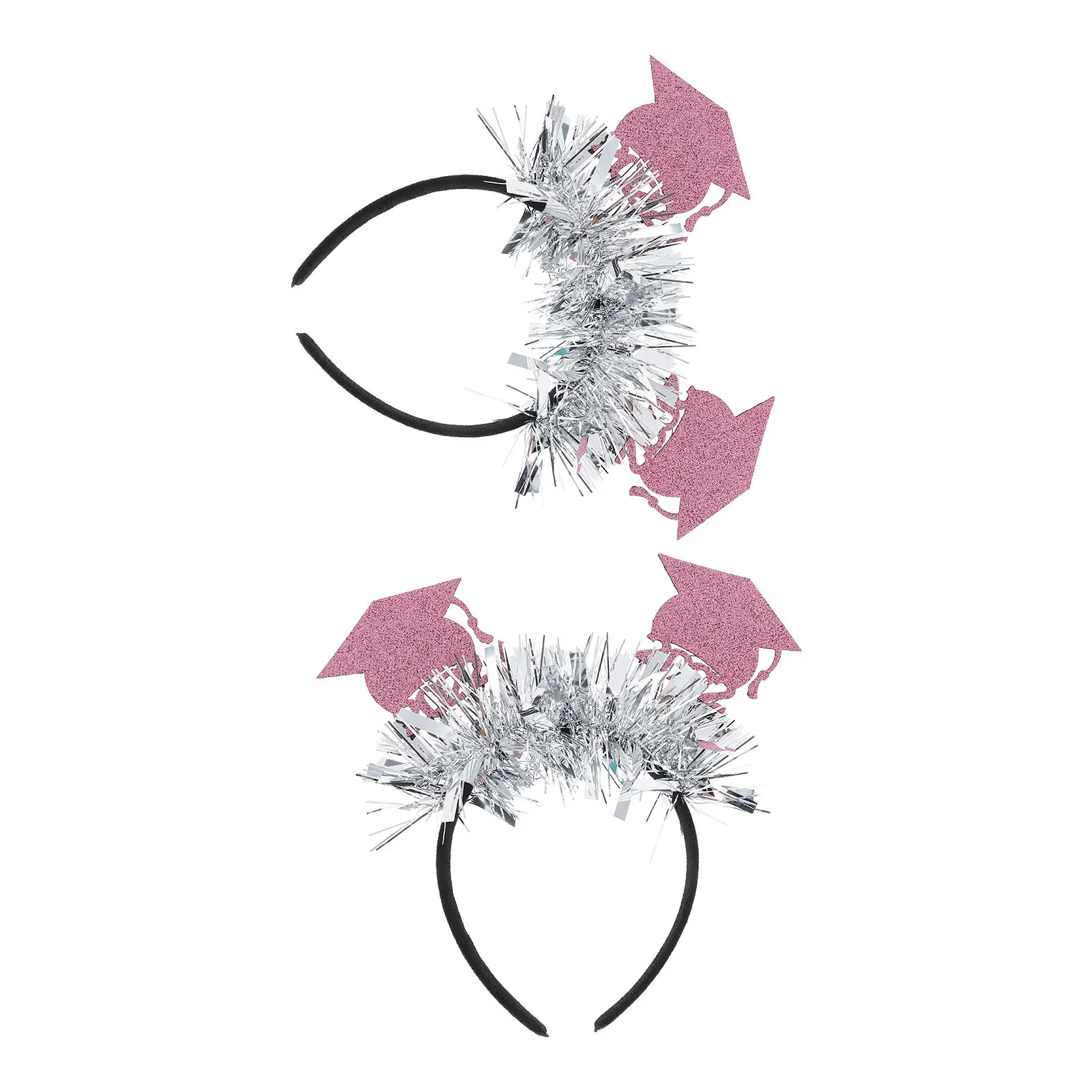 

2Pcs Graduation Hairband Stylish Headwear Unique Trencher Decor Eye-Catching Party Accessory for Graduation Celebration Female