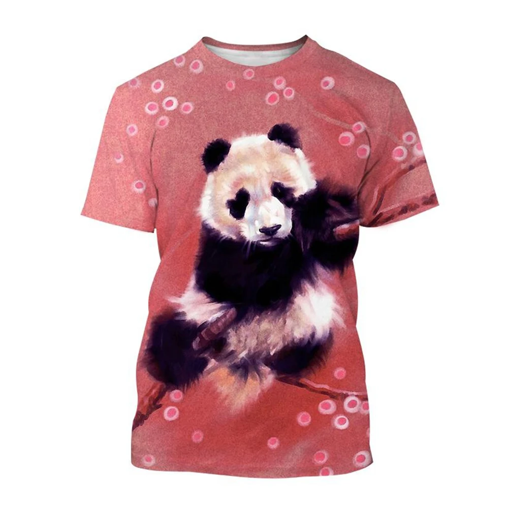 Summer hot selling fashion 3D printed T-shirt cute panda design casual short sleeved comfortable top