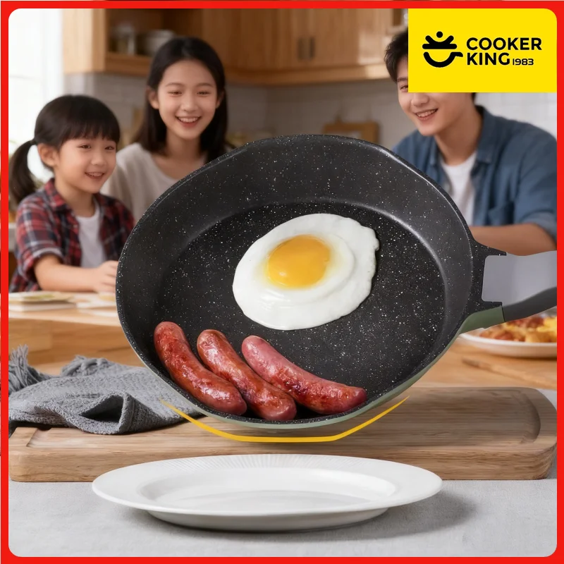 

COOKER KinG сковорода с антипригарным покрытием, медицинская сковорода с каменным покрытием, сковорода для блинов, профессиональная кастрюля с плоским дном, газовая индукционная плита