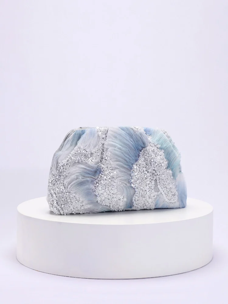 

Модный женский клатч с блестками и зажимом в виде ракушки, винтажный свадебный кошелек с цветочной вышивкой, клатч, вечерние сумки