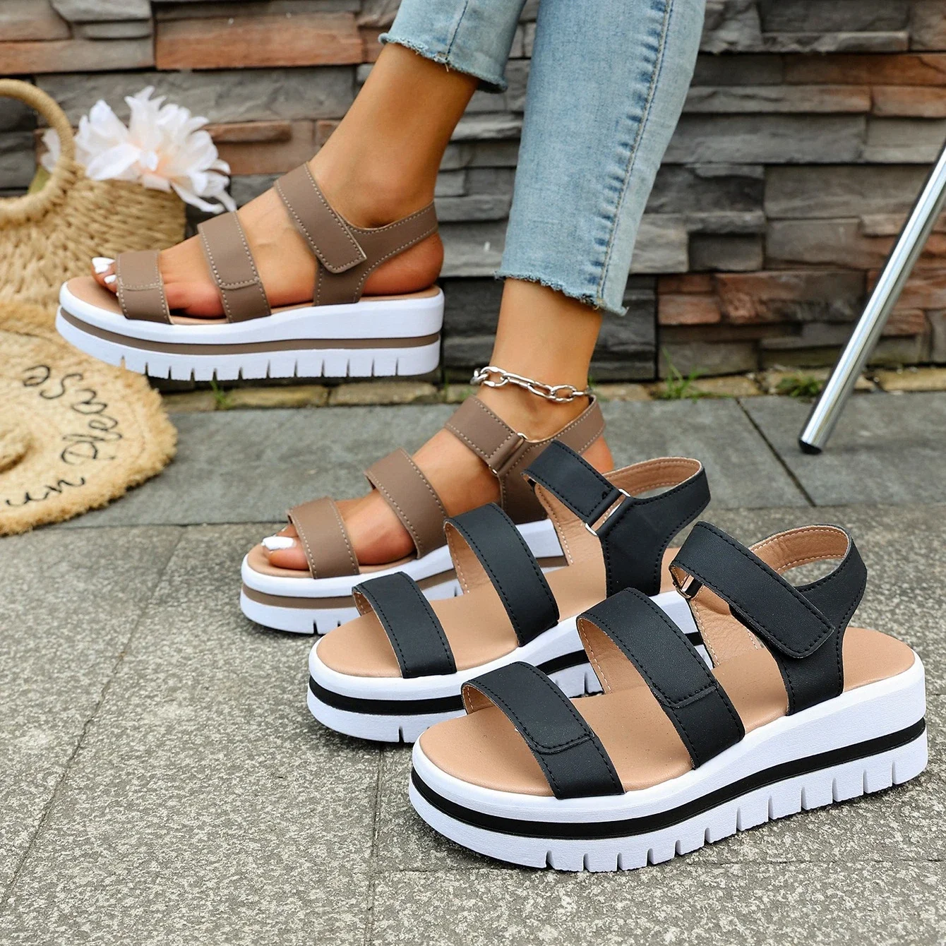 

Sandals Women New Summer Beach Lightweight Heels Sandals Summer Shoes for Women Wedge Sandal with Platform Wedges Shoes Female