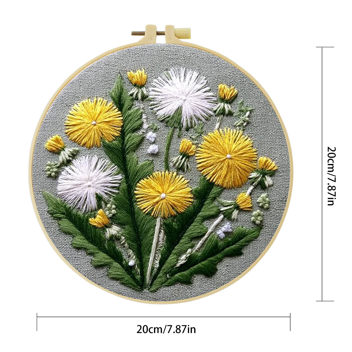 1 Stück 20X20CM/15X15CM 7,87/6,3 Zoll Blumen-Stickerei-Starter-Kit DIY-Kit DIY-Stickerei-Set Handarbeiten Malerei – Detail 4