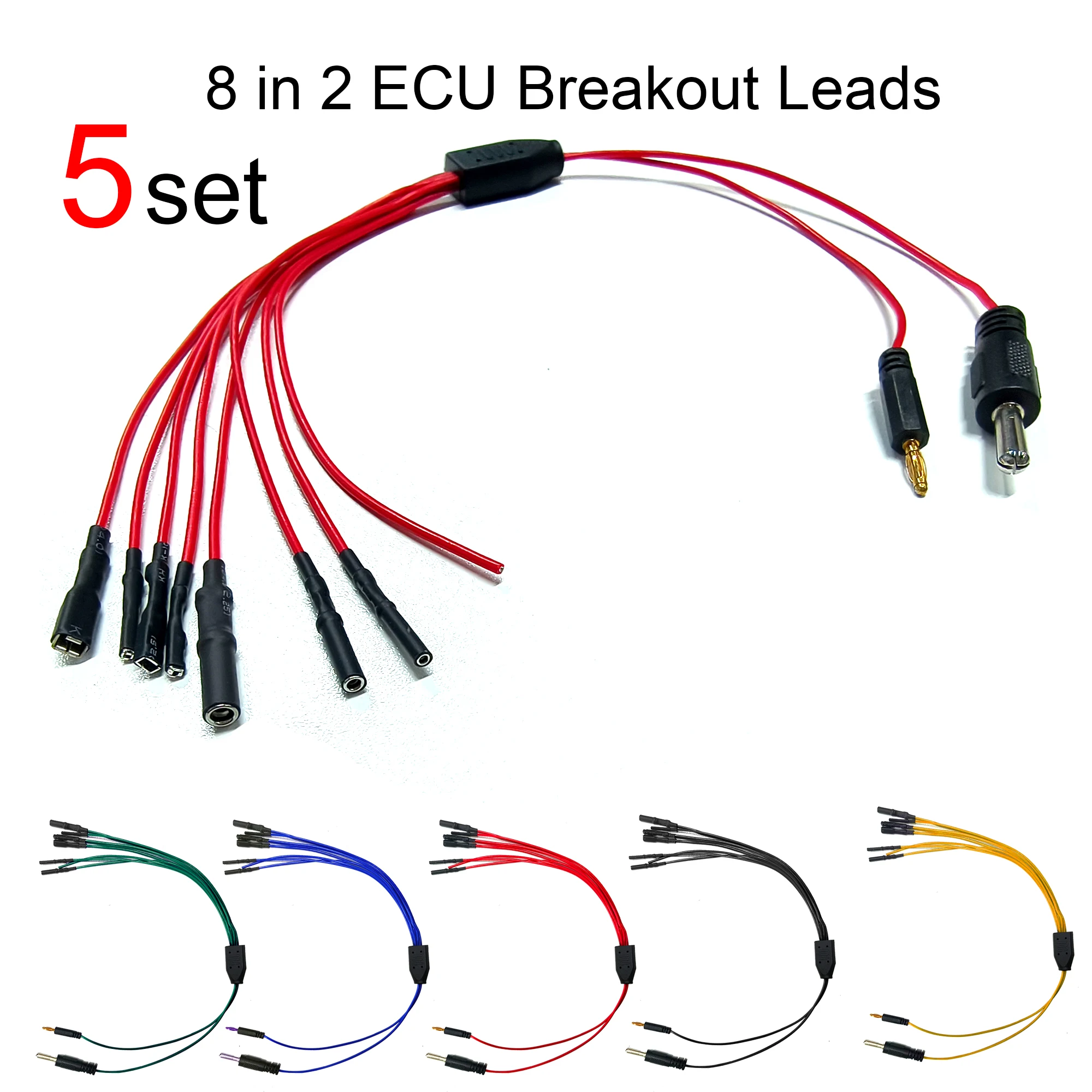 

WOYO 8-way Plug Universal Breakout Leads for Automotive ECU Diagnostic tool, Jump Wire DIY Connnection, 4.0/2.0mm Banana Pin