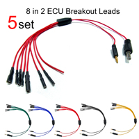 WOYO 8-way Plug Universal Breakout Leads for Automotive ECU Diagnostic tool, Jump Wire DIY Connnection, 4.0/2.0mm Banana Pin