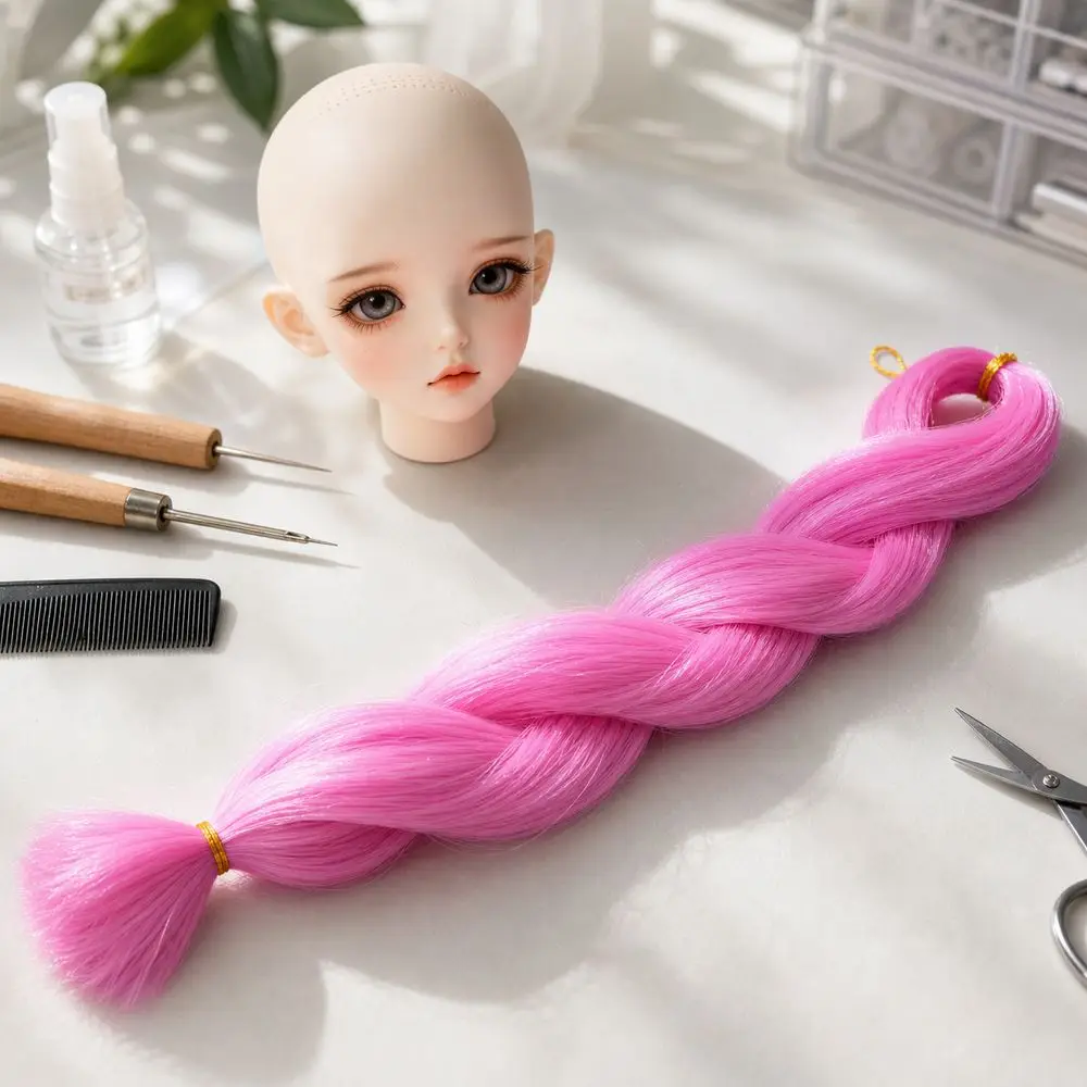 Heat-Resistant Fiber Doll Hair Rooting Heat-resistant 80cm Doll Hair Transplant Material Smooth Straight for BJD SD Doll