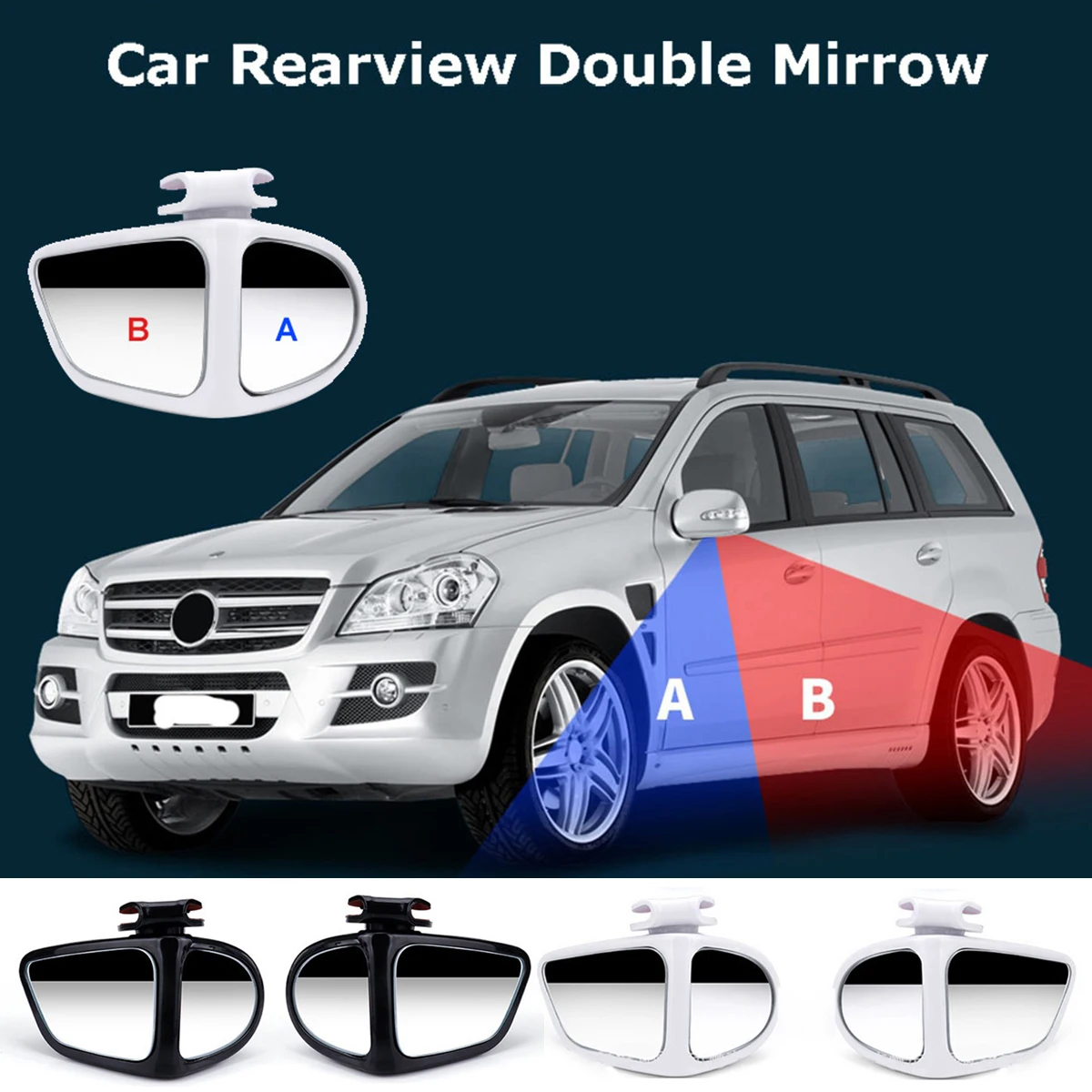 2/4/8Pcs Rearview Auxiliary Mirror 360 Degree Rotatable 2 Side Car Blind Spot Convex Mirror Rear View Reversing Parking Mirror