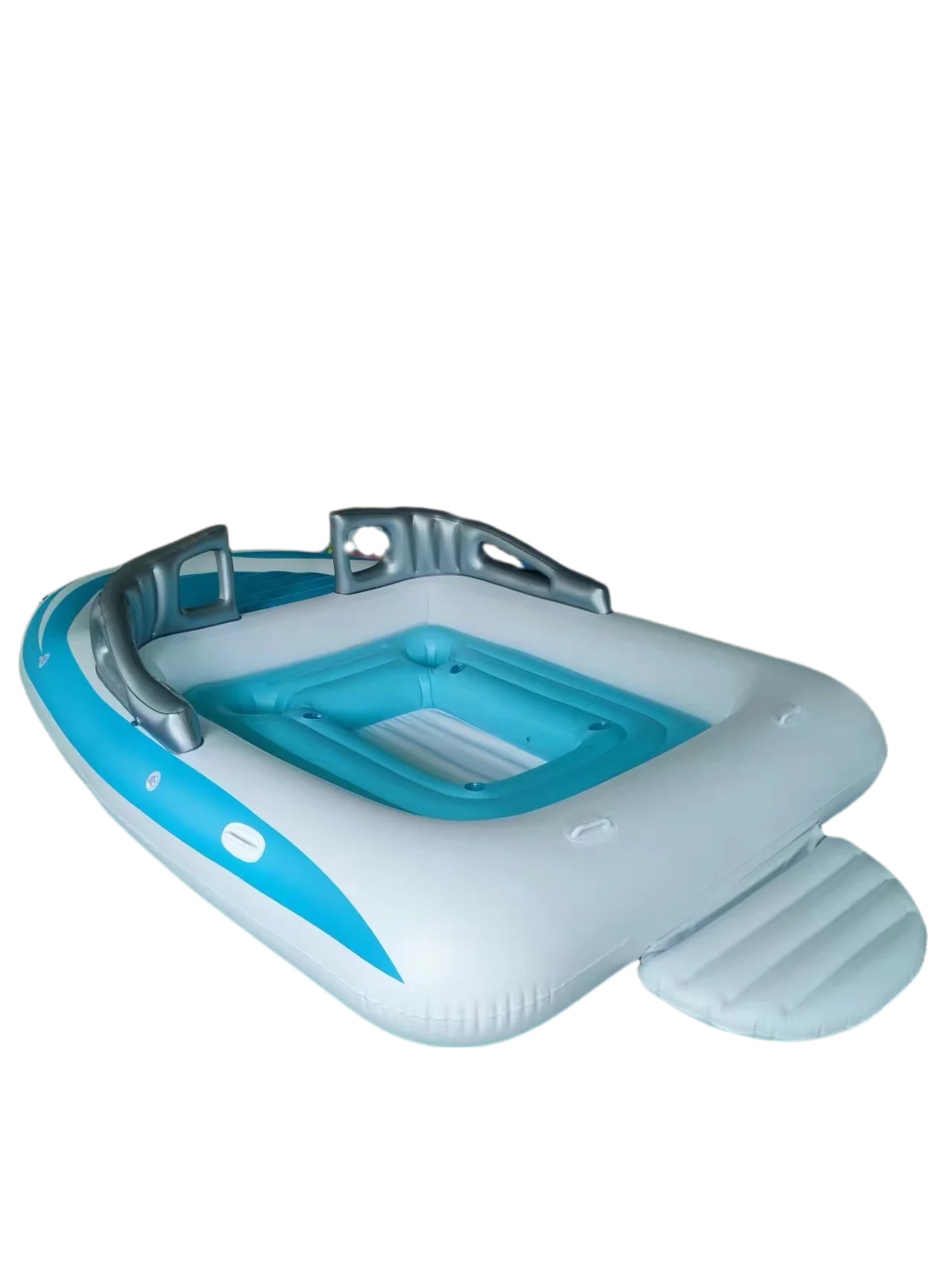 6-Person Inflatable Bay Breeze Boat Island Party Island Inflatable Luxury Mega Yacht Pool Float Water Play Park