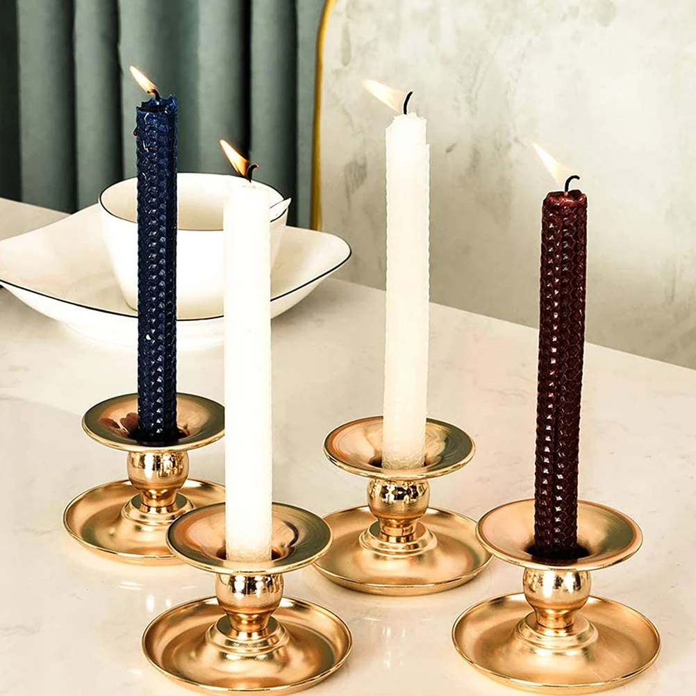 

2Pcs European-Style Metal Candlestick Base Iron Art Holders Decorative Table Ornament Home Decor Creative Sticks